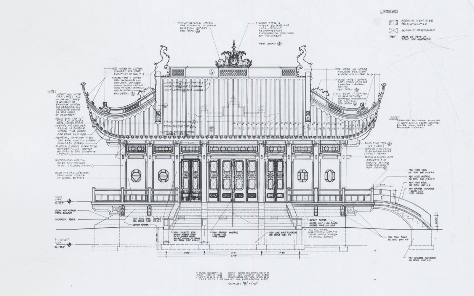Chinese Tea House Restoration - Elevation